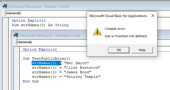 vba array public error