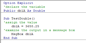 vba double declare public