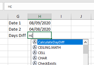 vba function dropdown