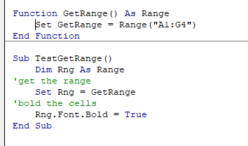 vba function no argument range