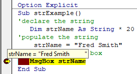 vba string variable size