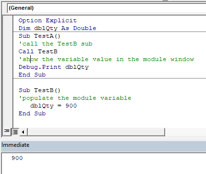 vba sub module variable