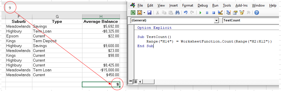 vba count static