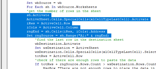 vba shortcuts indent multiple