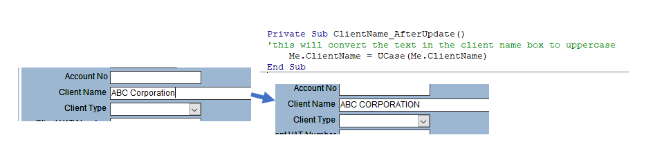 vba ucase access