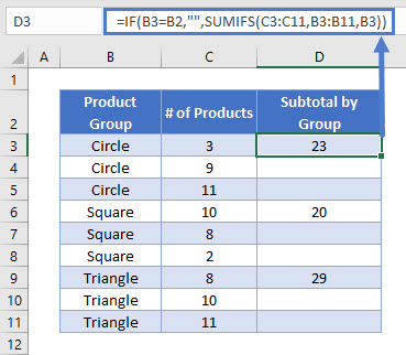 SUMIFS by Group