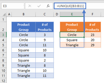 Subtotal-by-Unique-and-SUMIFS-Unique