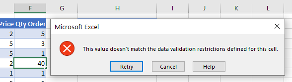 data validation does not exceed total error