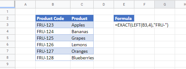 data validation exact google sheets