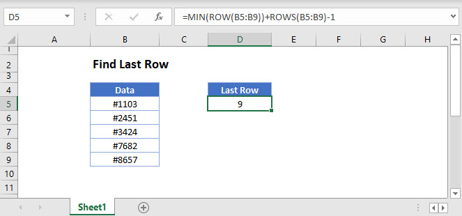 find last row Main Function