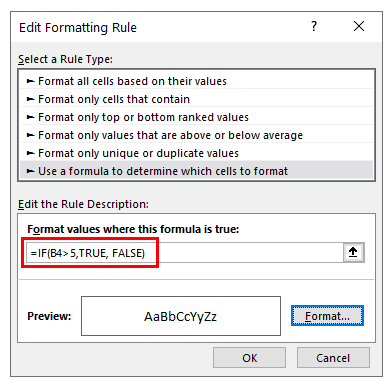 highlight cells if formula