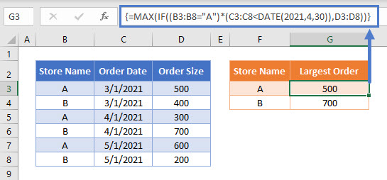 MAX IF Array Multiple