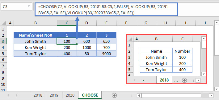 vlookup indirect Choose