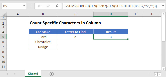 count specific characters column Main Function