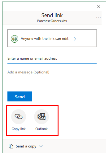 ShareWorkbooks CopyLink Outlook