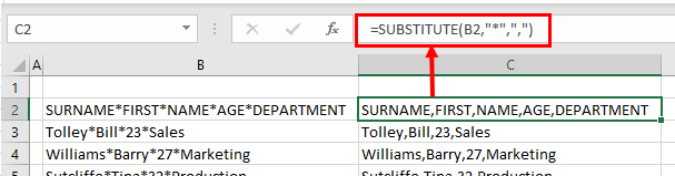 replace substitute function