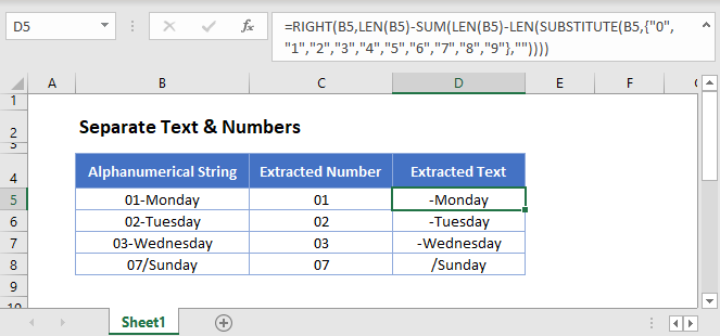 separate text numbers Main