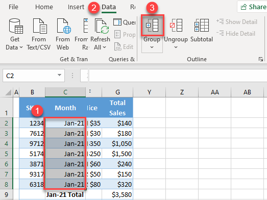 group rows excel 1