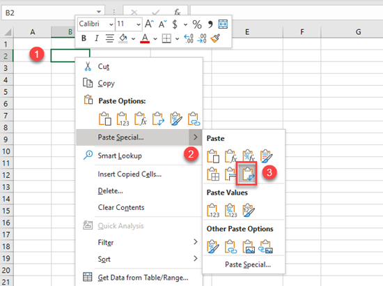 paste table transpose