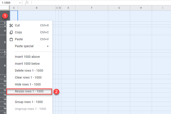 resize rows google sheets