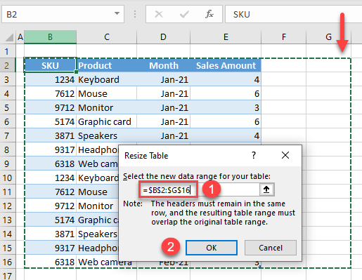 table design resize table 2