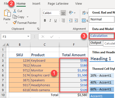 apply calculation style 2