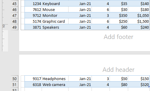 page layout view excel 1