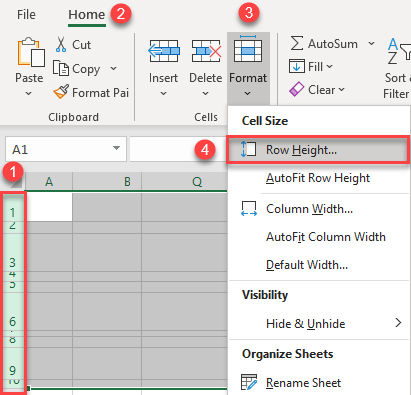 resize row format 1