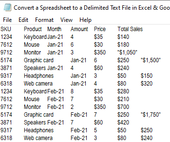 text tab delimited file