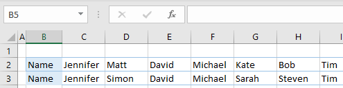 compare two rows initial data