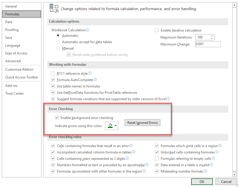 error checking background check options