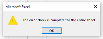 error checking finished