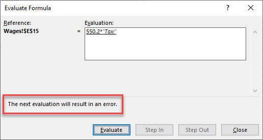 error checking result