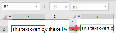 excel hide overflow text in a cell