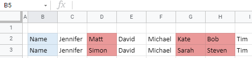 google sheets compare two rows final data