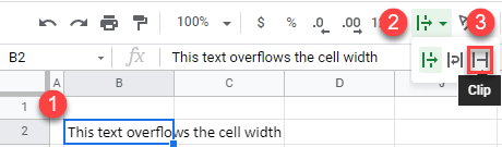 google sheets hide overflow text