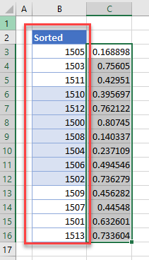 randomize range randomized sort