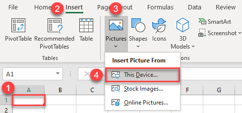 insert picture excel