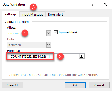 prevent duplicate entries data validation 1