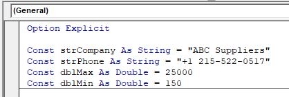 VBA Constants Intro