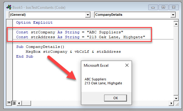 VBA Constants Module Constants