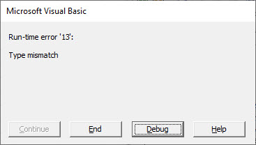 VBA Switch Error