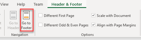 remove header insert footer 5