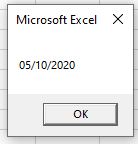 VBA Date MsgBox Date