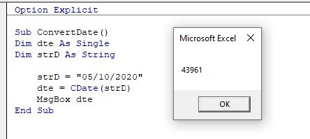 VBA Date MsgBox Number