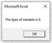 VBA VarType MsgBox