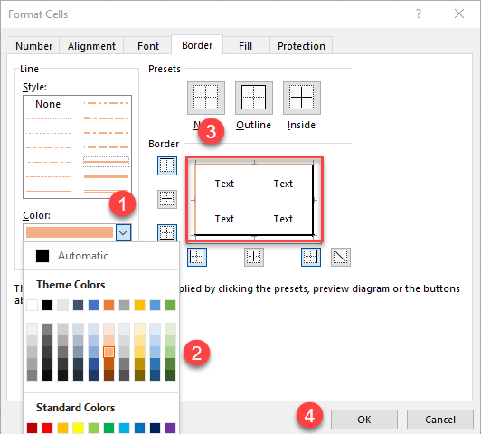 change border line color 8