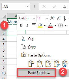 paste horizontal data vertically 2 new