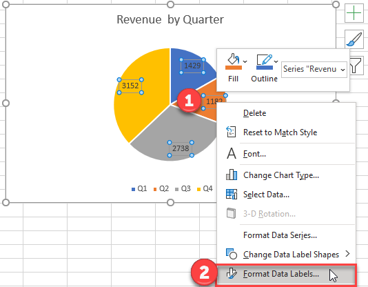 Add Percentages to Pie Chart Graph in Excel