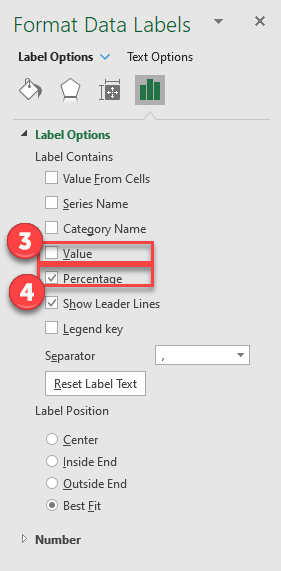 Format Pie Chart values to Percentages in Excel